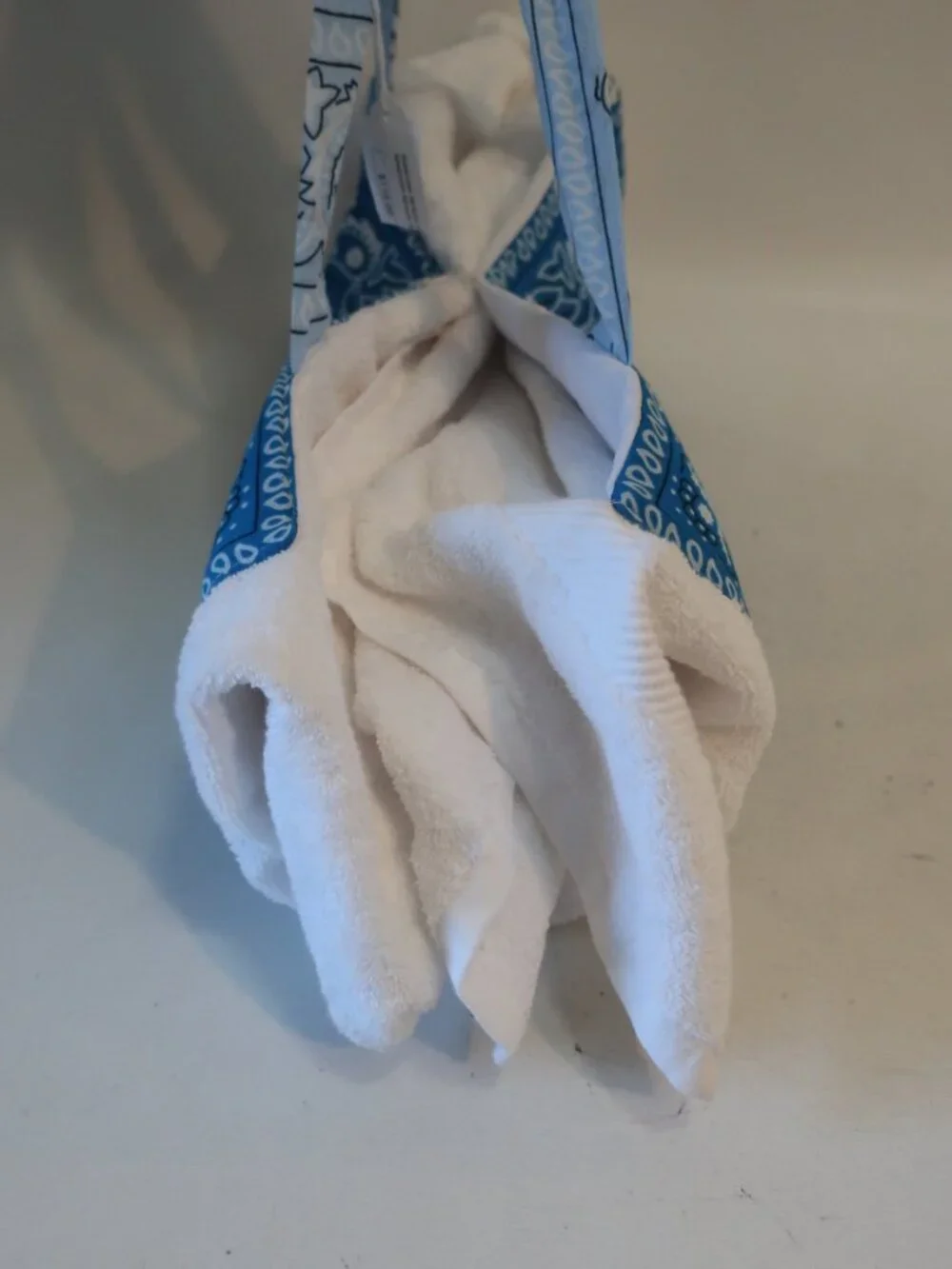 NWT Womens Tina Demel White, Blue Bandana Towel